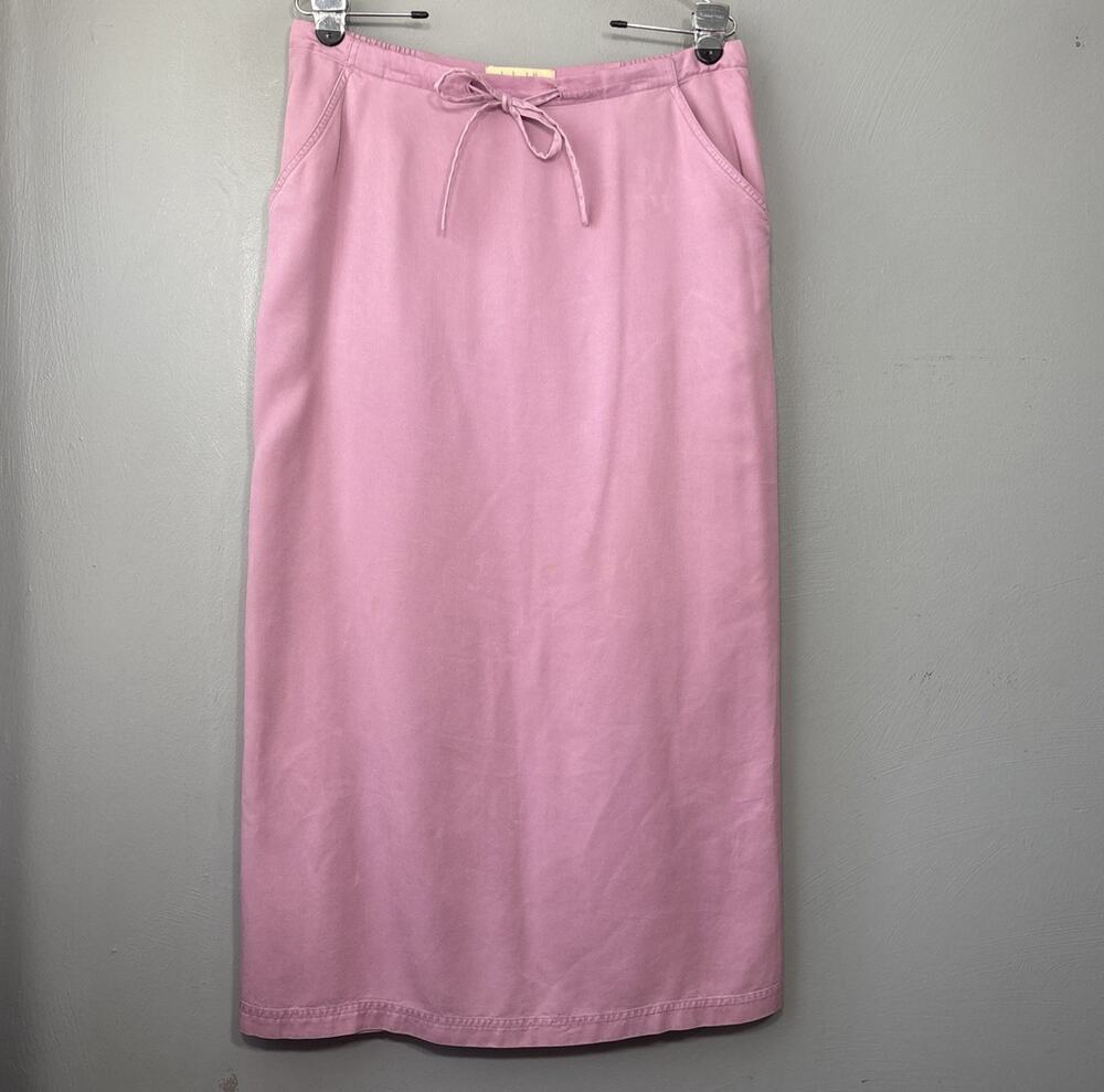 Linden Hill Skirt Size Large Pink Tencel Chambray Modest Church Long Feminine